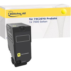 kompatibel für Lexmark 74C2SY0 Prebate, Kompatibler Toner , 7000 Seiten, gelb