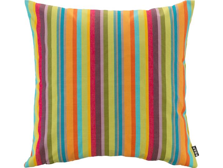 Dekokissen H.O.C.K. Yucatan Outdoor Kissen , bunt (bunt, gestreift), B:50cm H:10cm L:50cm, Kunstfaser, Dekokissen_Sitzkissen_Kissenhüllen, Dekokissen, mit bunten Streifen, Wendekissenhülle mit Füllung, 1 Stück