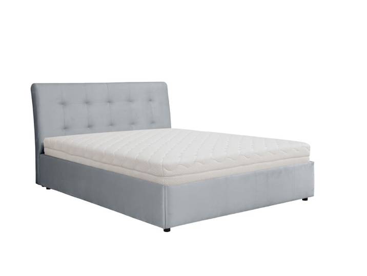 Lit rembourré avec matelas, gris, 140x200 cm