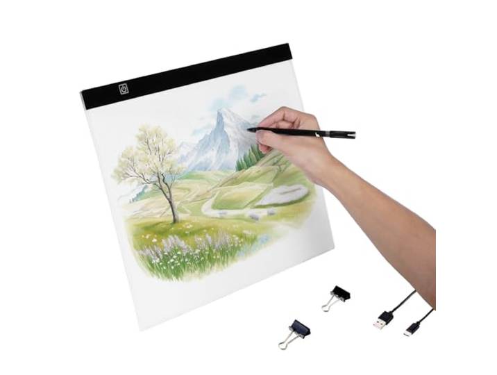 VEVOR Tablette lumineuse LED B4\, table lumineuse dessin portable ultra-mince\, avec luminosité réglable\, tableau dessin avec câble USB\, pour peinture diamant\, croquis\, pochoir\, artistes\, traçage\, noir