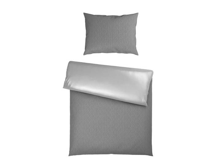 Bio:Vio Bettwäscheset, Silberfarben, Textil, 160x210 cm, Gots, Oeko-Tex® Standard 100, Oeko-Tex® Made IN Green, pflegeleicht, hautfreundlich, schadstoffgeprüft, Heimtextilien, Bettwäsche, Bettwäsche, Satin Bettwäsche