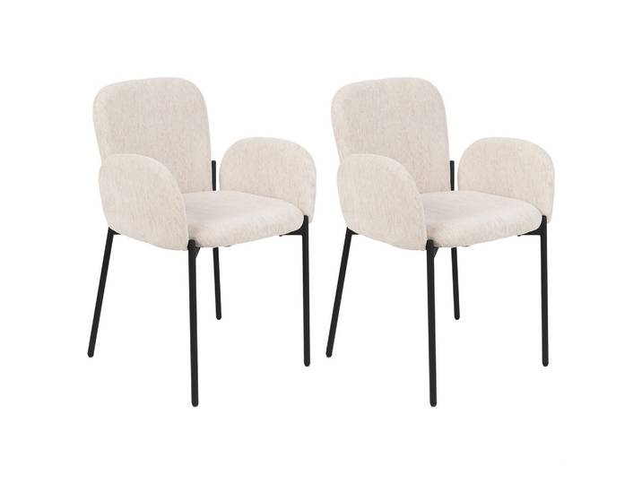 STUHL 2er-Set Stoff Beige Albee