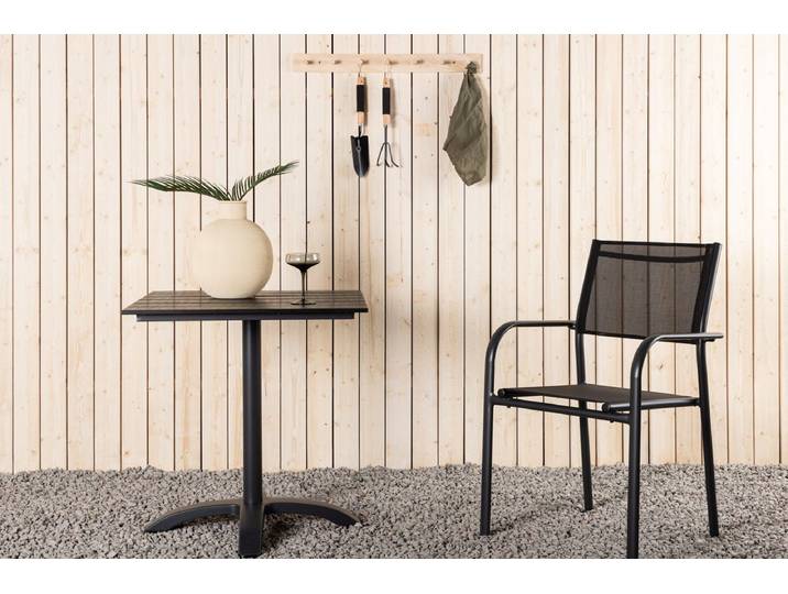 Gartentisch Malani - pflegeleichter quadratischer Tisch aus robustem Aluminium und Aintwood - Schwarz - Luxusbetten24