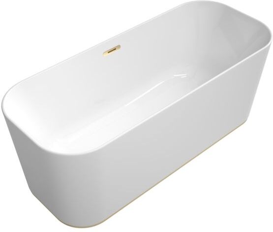 Villeroy und Boch Villeroy & Boch Finion freistehende Badewanne 177FIN7N2BCV101 170x70cm, Wasserzulauf, Design-Ring, Schürze Colour on Demand, weiß, champagne