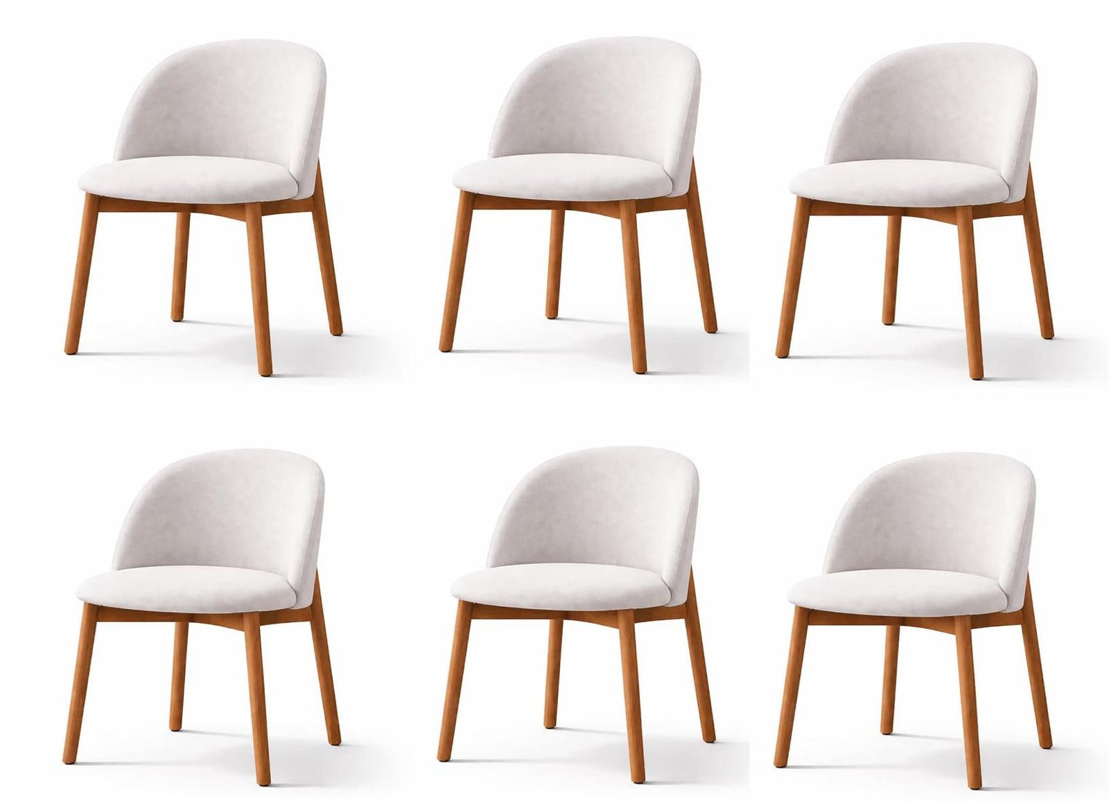 JVmoebel Luxe witte eetkamerstoelset voor volwassenen