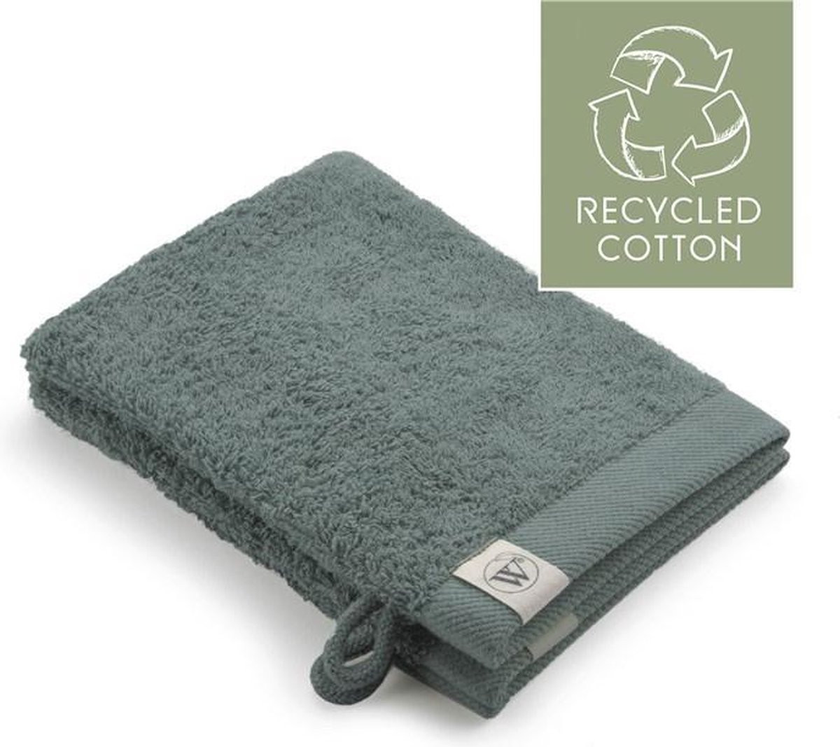 Walra Washhanddoeken Remade Cotton - 2 stuks - Donkergroen - 16 x 21 cm