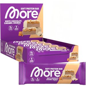 More Proteinriegel Soft Bars, 10 Riegel, White Chocolate Peanut Caramel,je 50 g, pro Riegel 16g Protein