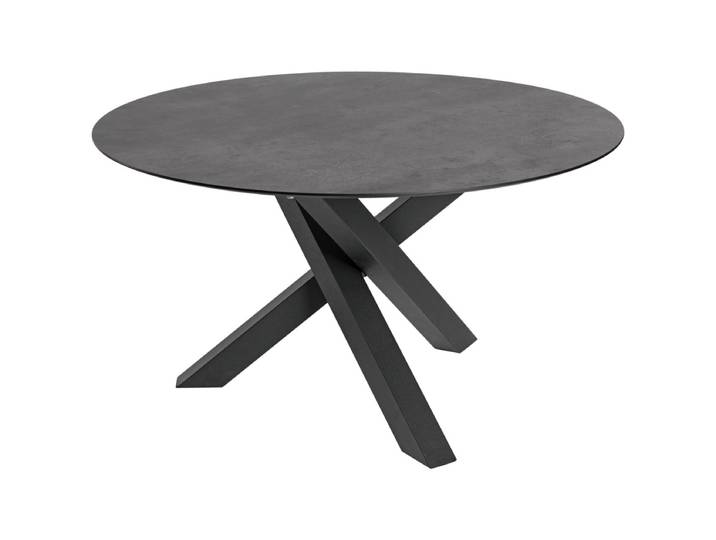VEGA Outdoor Tisch Gwin rund 130x72 cm (ØxH); Platte beton, Gestell schwarz; rund
