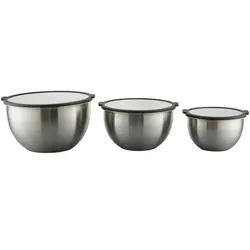 Meisterkoch Rührschüsselset  OPTIMUS , silber , Edelstahl,Silikon