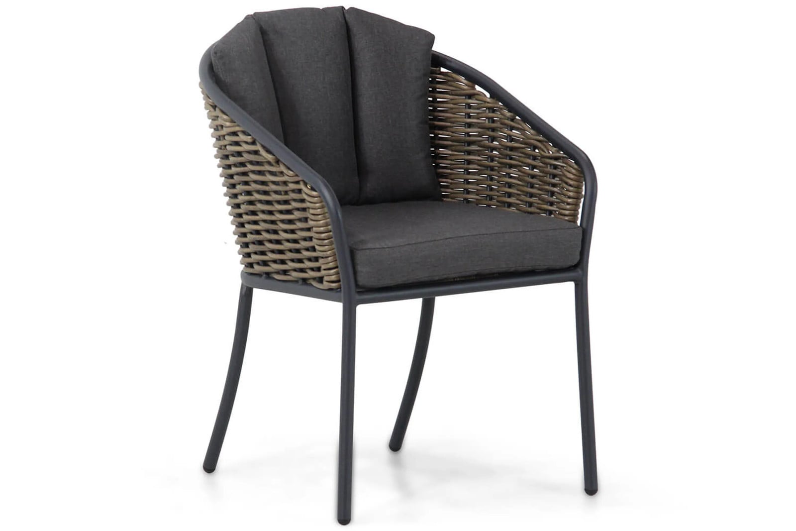 Santika Furniture Tika dining tuinstoel met grijze kussens en polyrattan