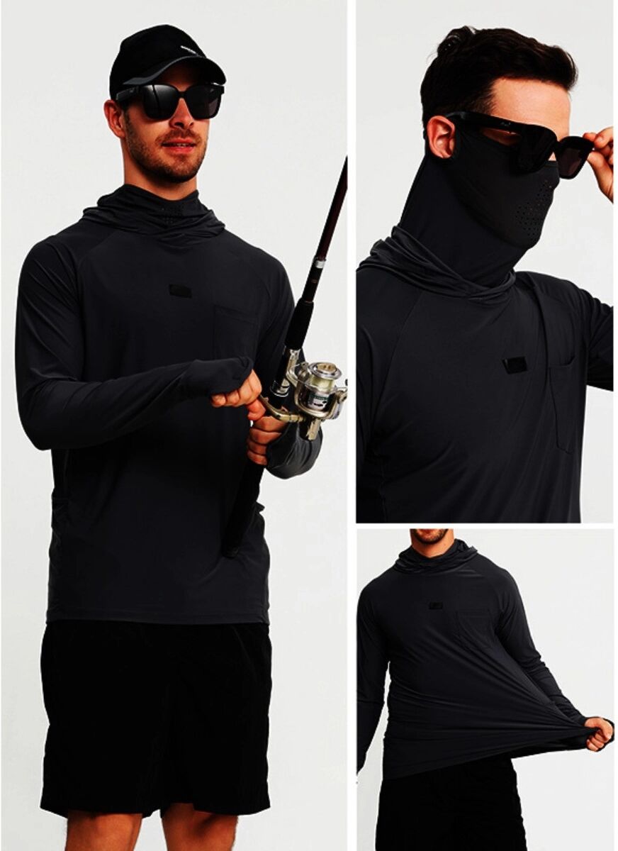 INF Sonnenschutz-Schnelltrocken-Shirt – Ultraleichtes Ice-Silk-Mesh, Atmungsaktiv, UV-Schutz, Elastisches Masken-Design – XXL