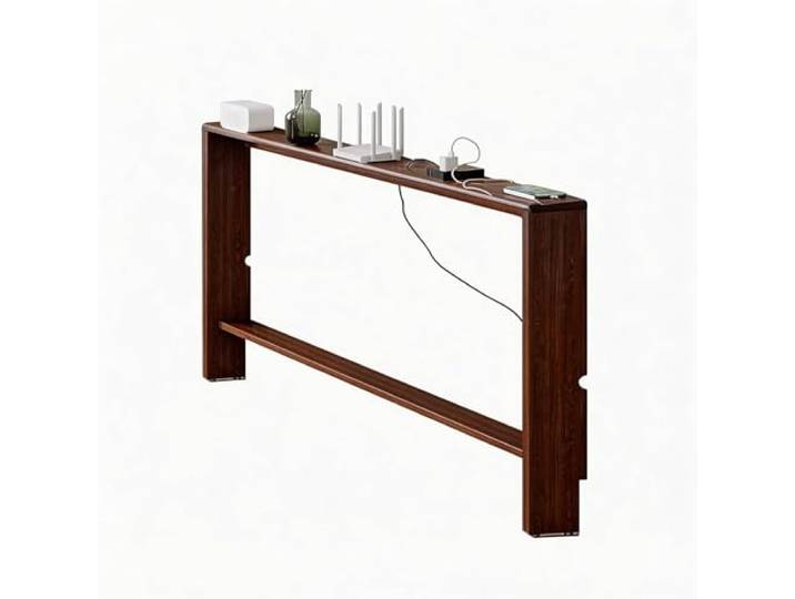 Vethenx Console Table,Schmaler Beistelltisch,Beistelltisch der Couch,Langer,einfacher Installation,für Wohnzimmer/Schlafzimmer/Eingangsbereich/hinter Türen（Dunkelbraun-150×15×69）
