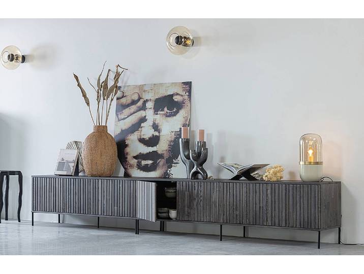 Sideboard - 150 cm 150 x 56 x 44cm Braun/Esche Dunkel