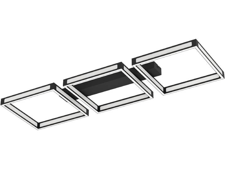 EGLO Deckenleuchte ALTAFLOR , schwarz, H: 7cm, 1 Stk., Leuchten, Deckenleuchte aus Stahl - 12X2,8W - Warmweiß, Deckenleuchte