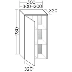 Burgbad Halbhoher Schrank Orell Melamin 980x500x325 Kieselgrau Matt, UHGZ050LF6792 UHGZ050LF6792