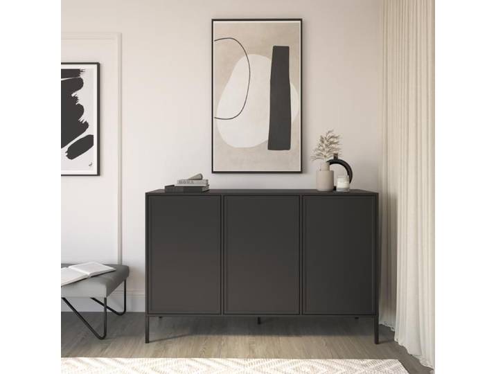 Buffet 3 portes – VELVETO – Noir – 150 cm