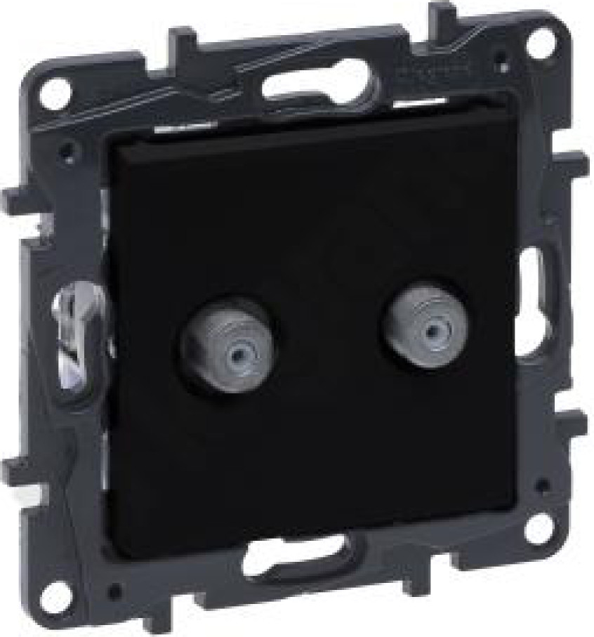 Legrand Niloe Step Stopcontact met 2x TV aansluiting, type F, zwart
