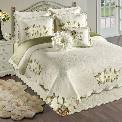 Touch of Class Sweetbay Coverlet Set Ivory, Queen, Ivory