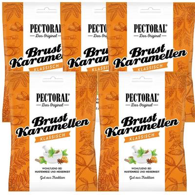 Original Pectoral® Brust-Karamellen Fünferpack 5x72 g Bonbons