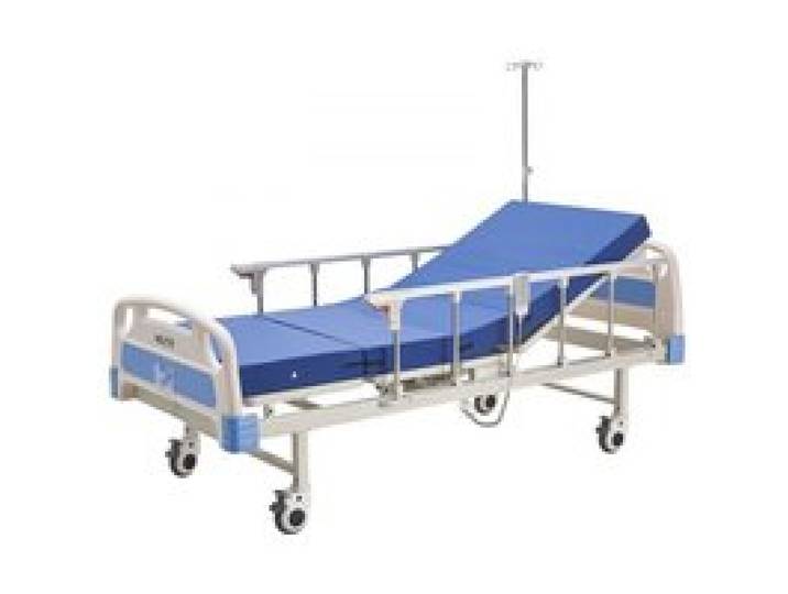 VEVOR Krankenhausbett Elektrisch, 2-Funktionen-Krankenhausbett mit verstellbarer Rückenlehne & Beinstütze, 12,7 cm Rollen & Schaumstoffmatratze für Häusliche Pflege Altenheim Krankenhaus, Max. 250 kg