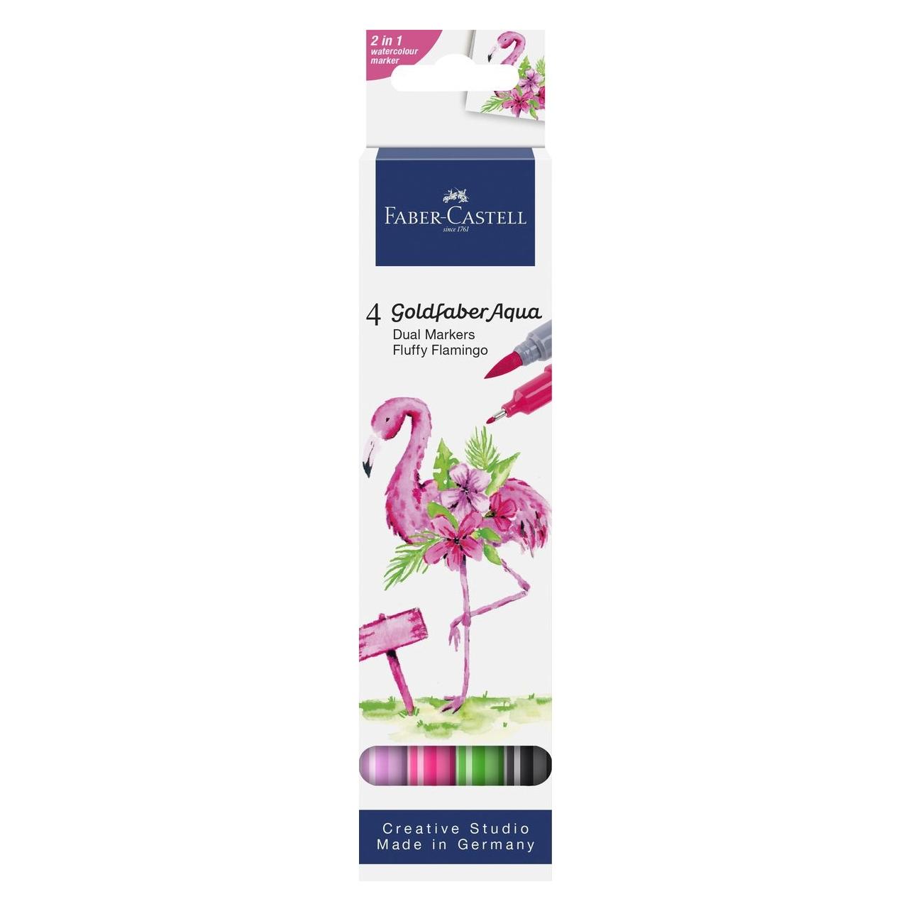 Faber-Castell Dual Marker Goldfaber Aqua, 4er Etui Fluffy Flamingo (4x) (164507)