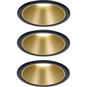 Paulmann LED-Einbaustrahler Cole Coin, warmweiß, 6W / 230V, dimmbar, IP44, Loch-Ø 80mm, 3 Stück