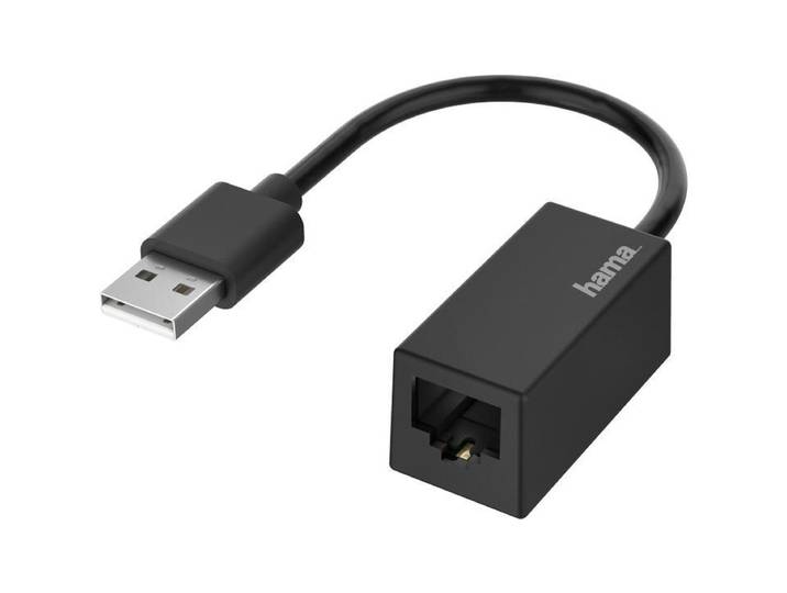 Hama Netwerk-adapter, USB-stekker - LAN/Ethernet-aansluiting, Fast-ethernet UTP kabel Zwart
