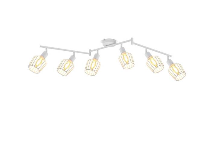 ZMH Strahler Ehrgeiz 6-flammig 122/20/10 cm, Weiß, Metall, E14, 20x10x122 cm, Lampen & Leuchten, Innenbeleuchtung, Spots & Strahler, Deckenspots