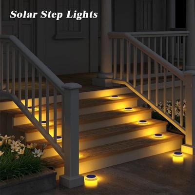 Uplift Picks Solar Blue Driveway Deck Lights Six Pack Waterproof Outdoor Pathway Markers warm White