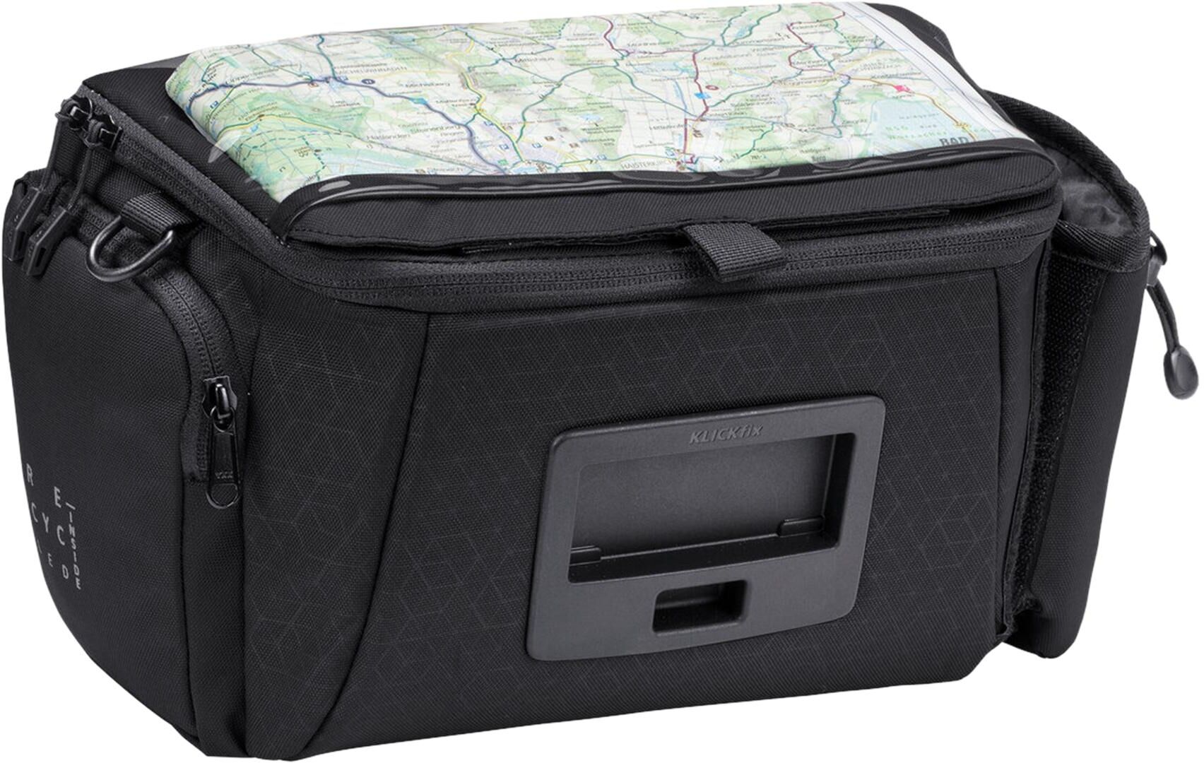 Lenkertasche VAUDE "eBox (KLICKfix ready) 6 l", schwarz, Taschen, B/H/T: 29cm x 19cm x 17cm, Polyester, Lenkertasche, B:29cm H:19cm T:17cm schwarz B/H/T: 29cm x 19cm x 17cm