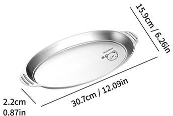 ModernMart Premium Stainless Steel Fish Plate Oval Serving Tray For Steaming, Sushi, Desserts & Family Dining s