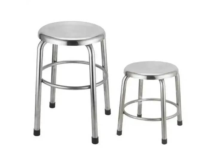 Tabouret en métal pour maquillage, tabouret en acier, tabouret d'extérieur simple, tabouret familial bas et moderne en acier inoxydable, chaise de salle à manger et de loisirs
