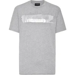 PLEIN SPORT Kurzarm-Rundhals-T-Shirt, Größe L in Grau 10