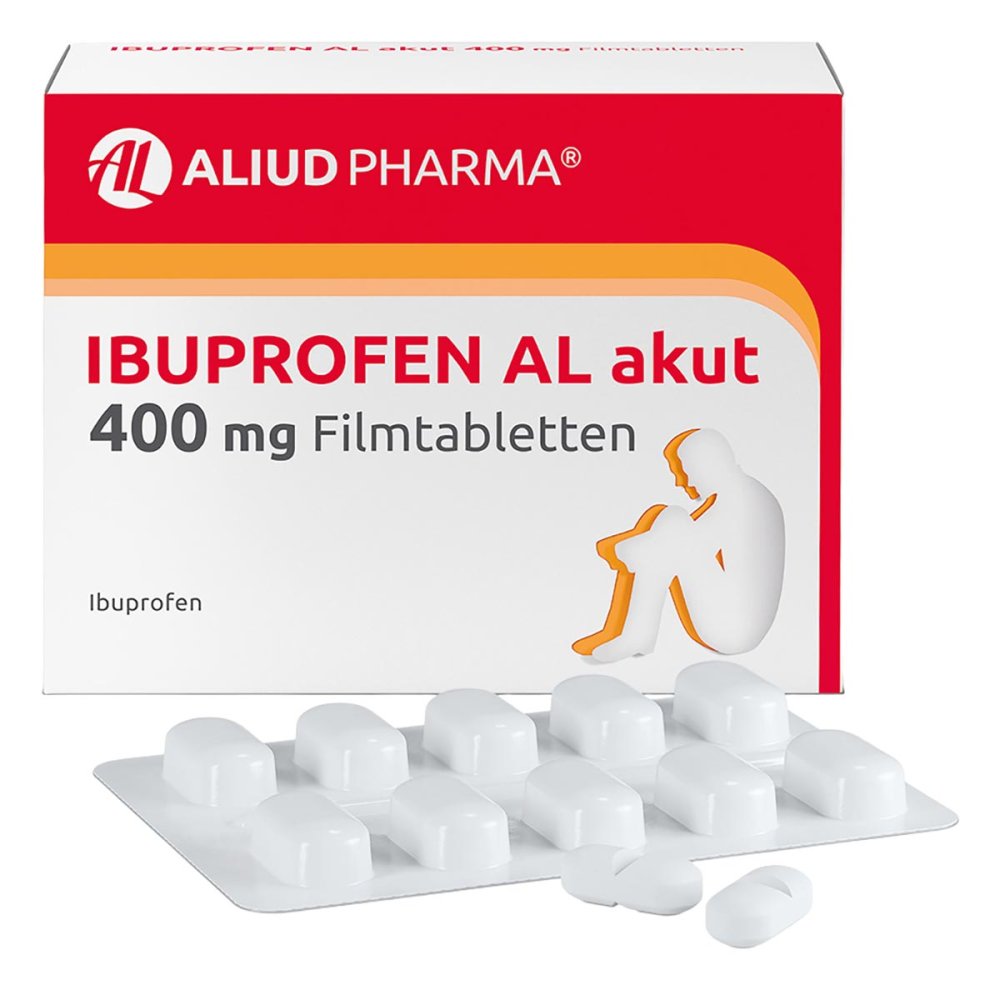 ALIUD Pharma GmbH Ibuprofen AL akut 400 mg Filmtabletten bei akuten Schmerzen 16894666