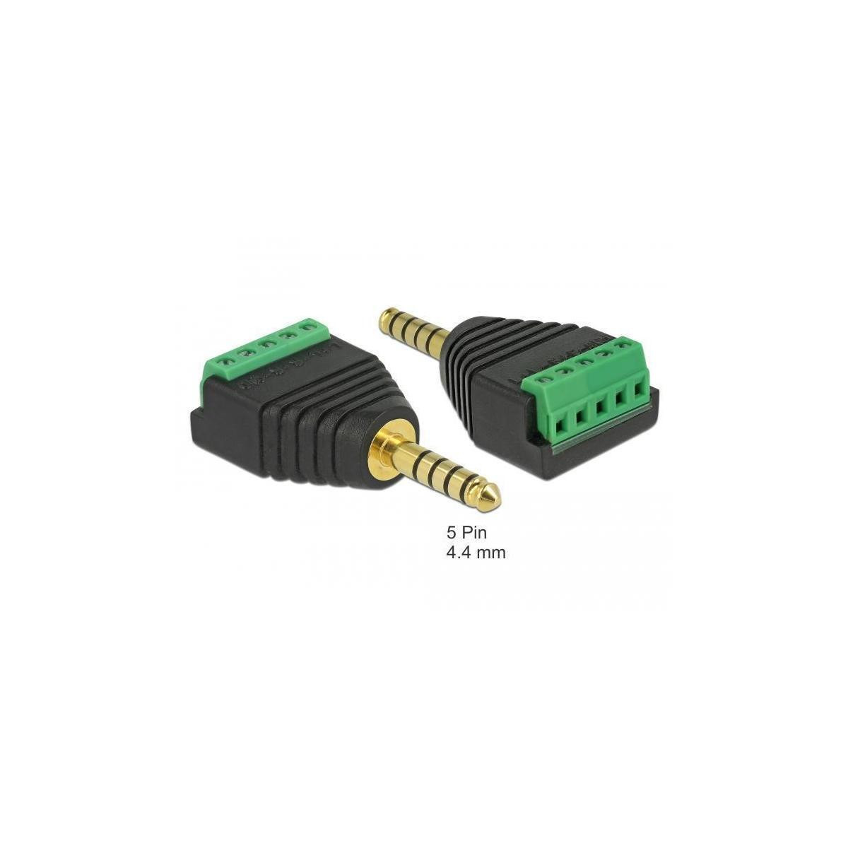 Delock Adapter van 4,4 mm klinkensteker naar 5-polig klemmenblok, zwart