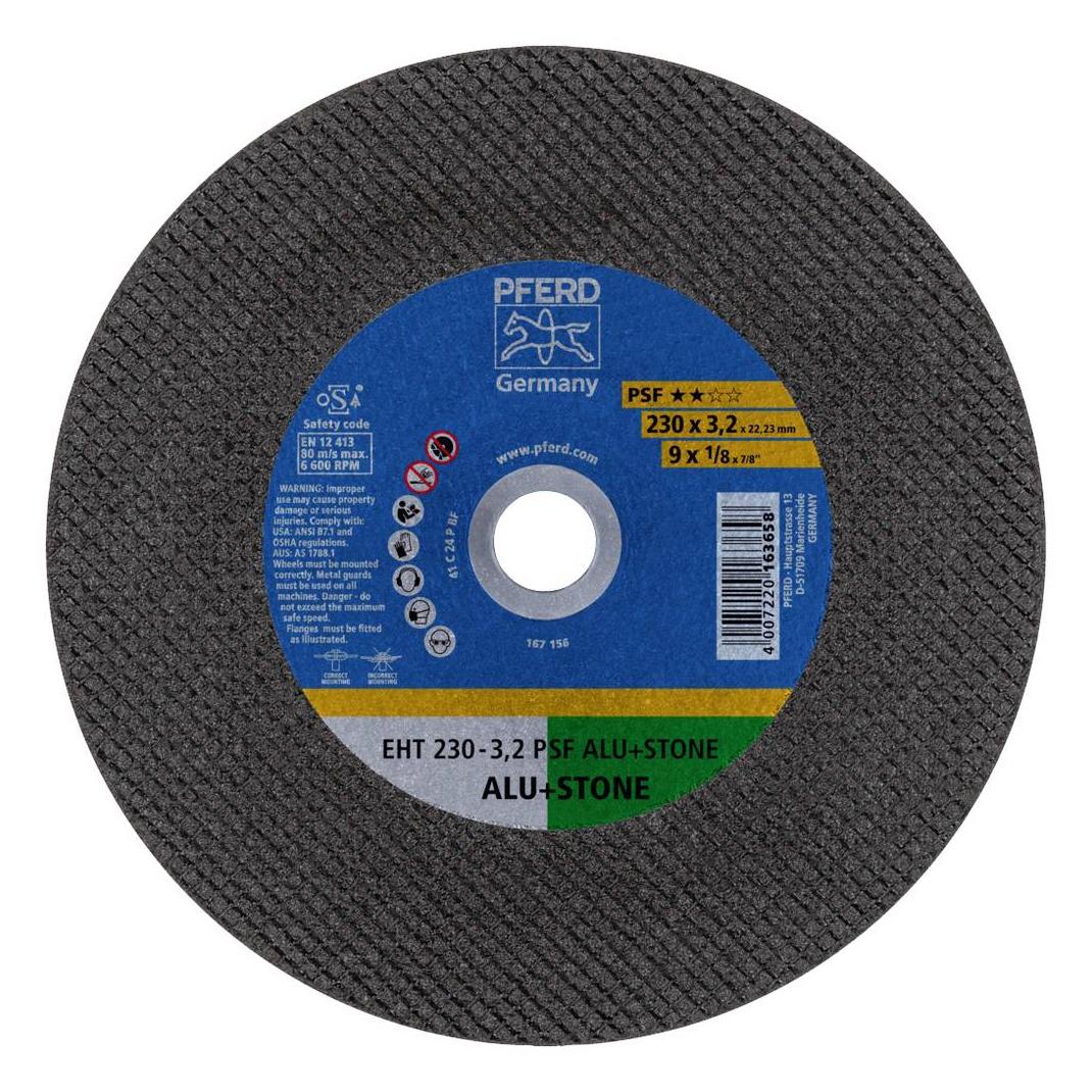 Pferd 69198295, Schneidedisk, Flache Mitte, Aluminium, Eisenguss, Beton, Nicht-eisenha (69198295)
