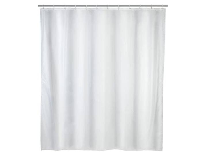 WENKO Rideau de douche Blanc anti-moisissure 120 x 200 cm Antibactérien\, lavable\, avec 8 anneaux pour rideau de douche Blanc