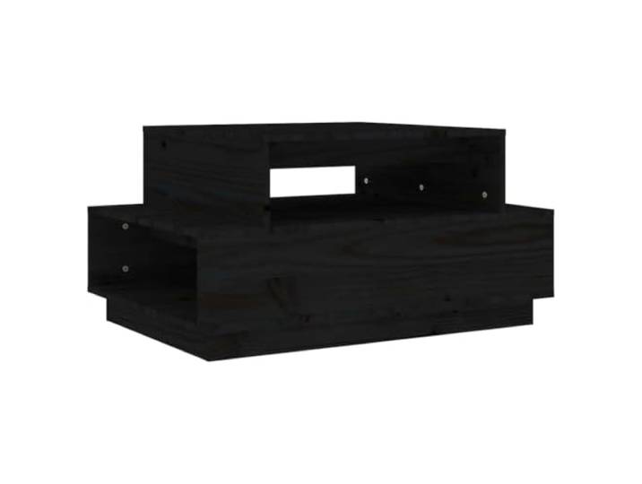 KGFHERENB Couchtisch Massivholz Kiefer Schwarz Sofatisch 80x55x40,5 cm Robuster Wohnzimmertisch aus echtem Kiefernholz bietet praktische Ablagefläche für Snacks und Getränke im Wohnbereich.