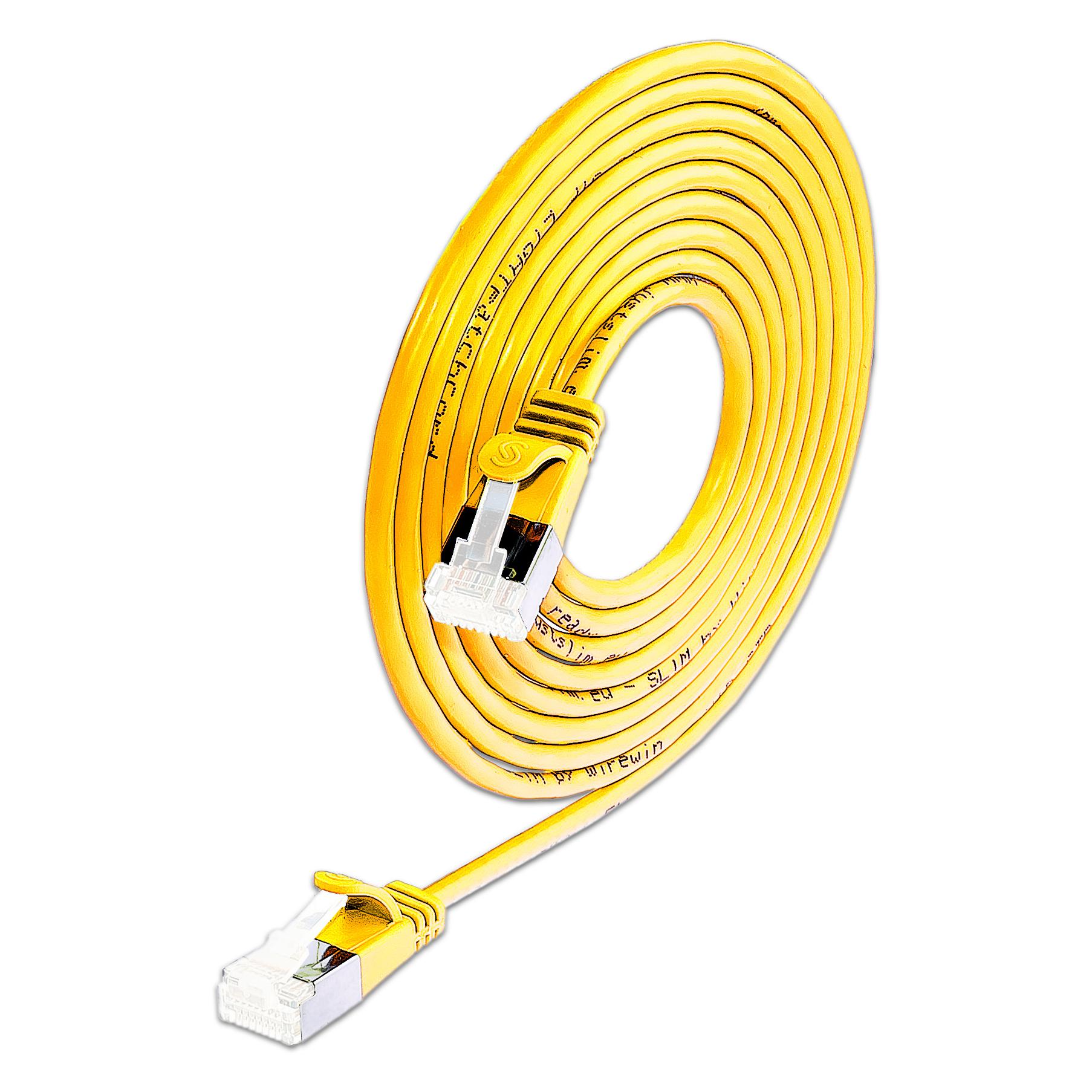 Wirewin Slim Patchkabel: U/FTP, 1.0m, gelb (U/FTP, CAT6a, 1 m) (PKW-LIGHT-STP-K6A 1.0 GE)