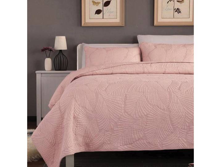 Boutis brodé Filoa en polyester blush 130 x 160