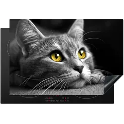 HERDABDECKPLATTE Katze - Grau - Tiere - Katze Ceranfeldabdeckung 76x51.5 cm