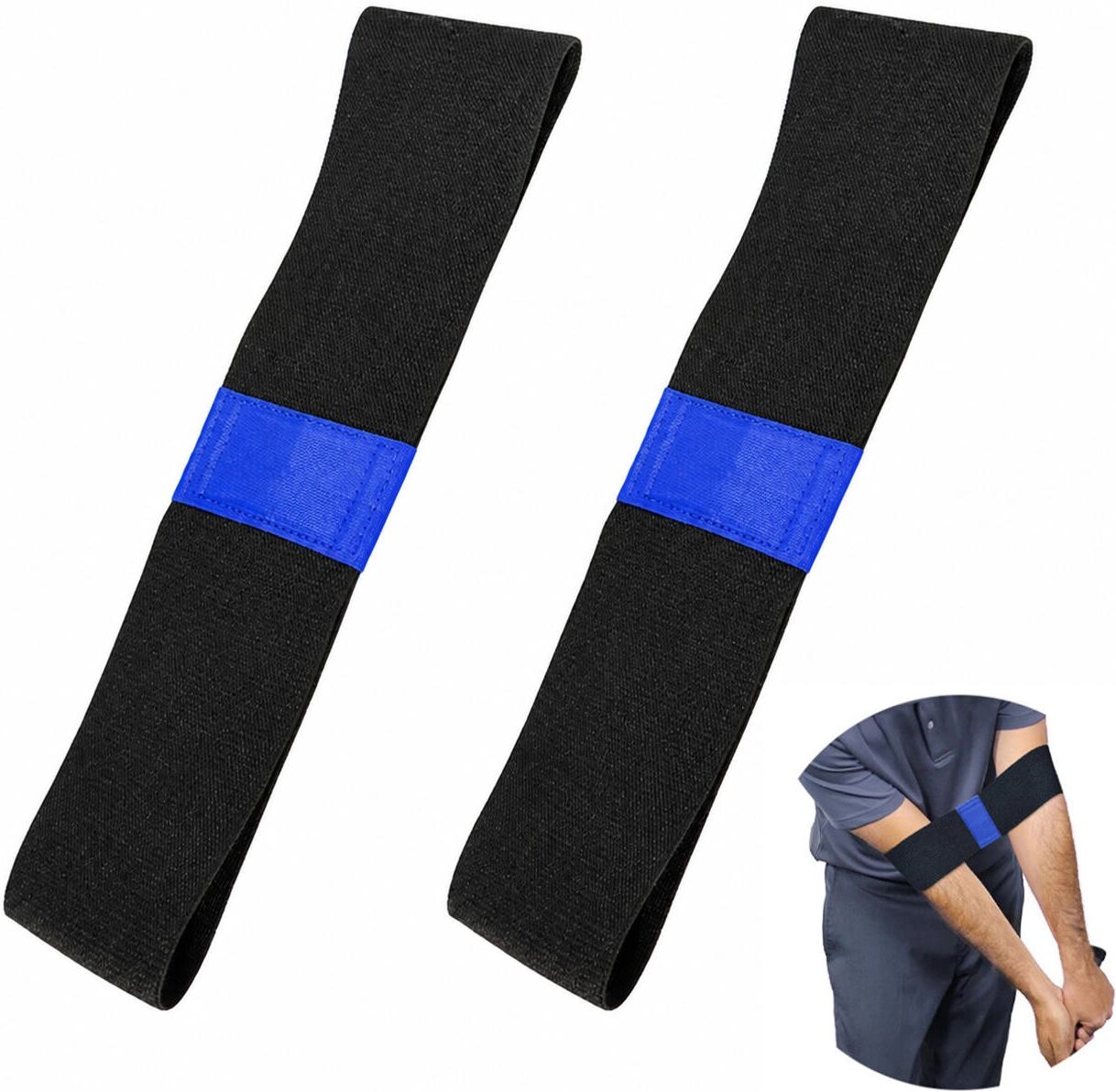 INF Golf-Schwung-Trainingsband – 2er-Set elastischer Handbewegungs-Korrektor, Armhaltungs-Helfer, Blau