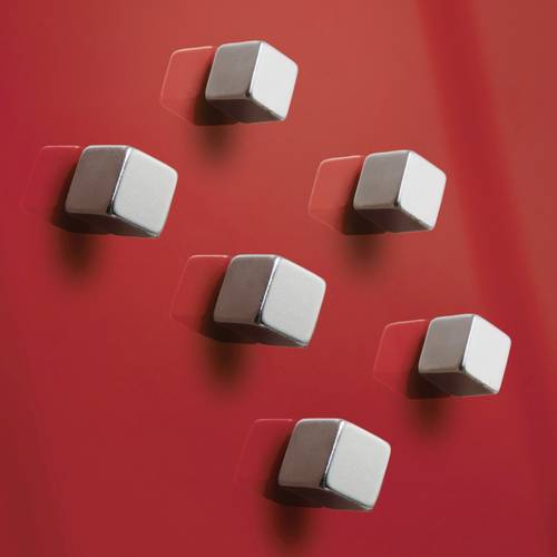 Sigel Neodym Magnet BA192 (B x H x T) 10 x 10 x 10mm Würfel Silber 6 St. BA192