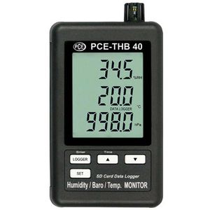 PCE Datenlogger THB-40, misst Temperatur, Luftfeuchtigkeit und Luftdruck
