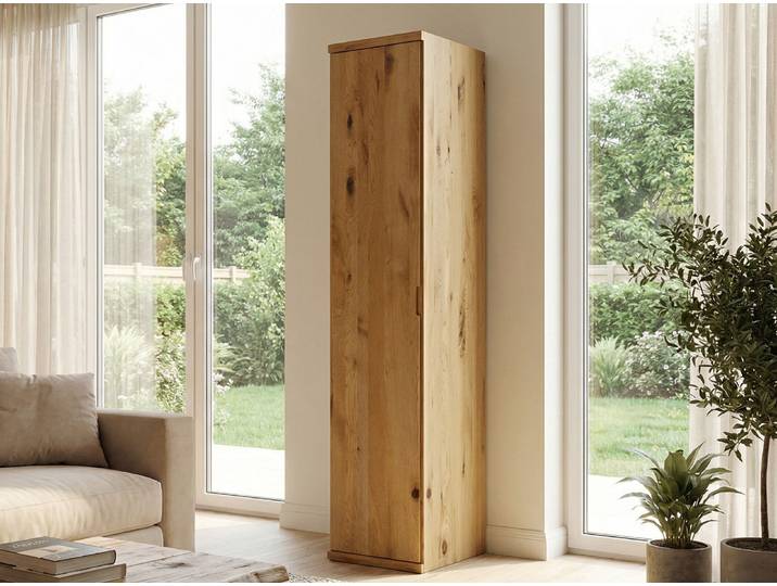 Drehtürenschrank „Romana“ Wildeiche 1-türig Massivholz Wildeiche