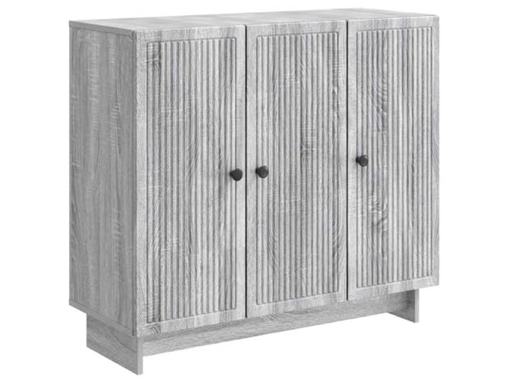 Sideboard Grau Sonoma 89 x 34,5 x 80 cm Holzwerkstoff mit Schwingtüren Vintage-Design, Metallgriffe, verstellbare Regalböden, 90°-Schwingtüren, stabiler Holzwerkstoff