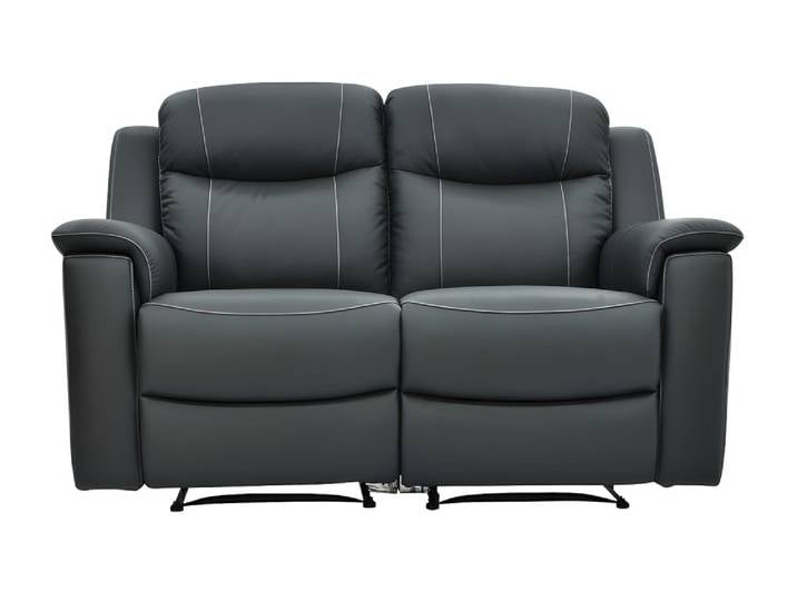 Canapé relaxation cuir 2 places gris anthracite