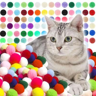 Uplift Essentials 98 Piece Premium Plush Cat Toy Balls Soft Assorted Color Pom Poms For Chasing & Interactive Play 98 Piece Premium Plush Cat Toy Balls Soft Assorted Color Pom Poms For Chasing & Interactive Play