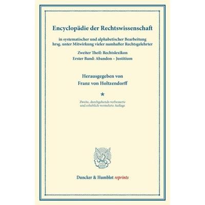 Encyclopädie der Rechtswissenschaft, Taschenbuch von , Duncker & Humblot, 978-3-428-16467-7