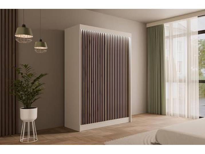 ALTDECOR Schwebetürenschrank, Kleiderschrank mit LED VILANv2-150x215 Garderobenschrank mit viel Stauraum, Vielseitiger, Schrank